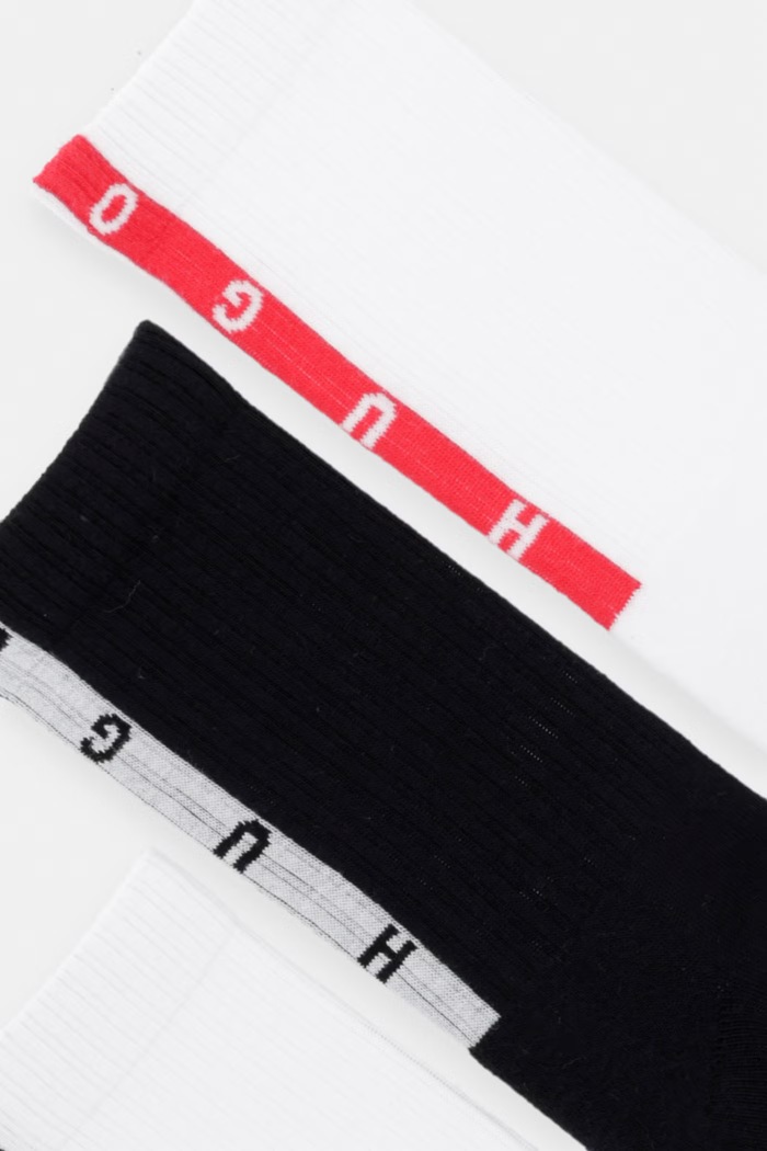 HUGO skarpety męskie 3P QS BACK TAPE CC 50564876 biały AW26