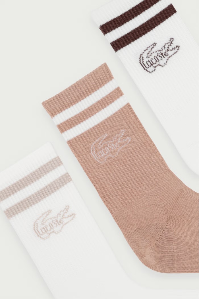 Lacoste Skarpety z bawełną 3-pack RA9191 beżowy AW26