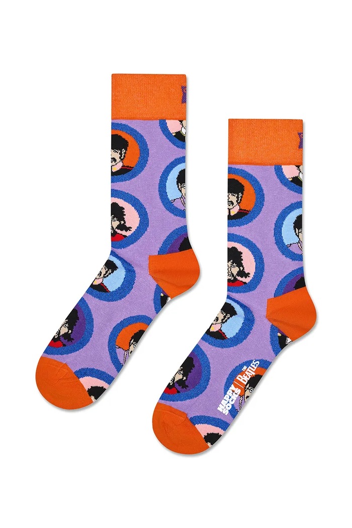 Happy Socks Skarpety z bawełną x BEATLES fioletowy P005801