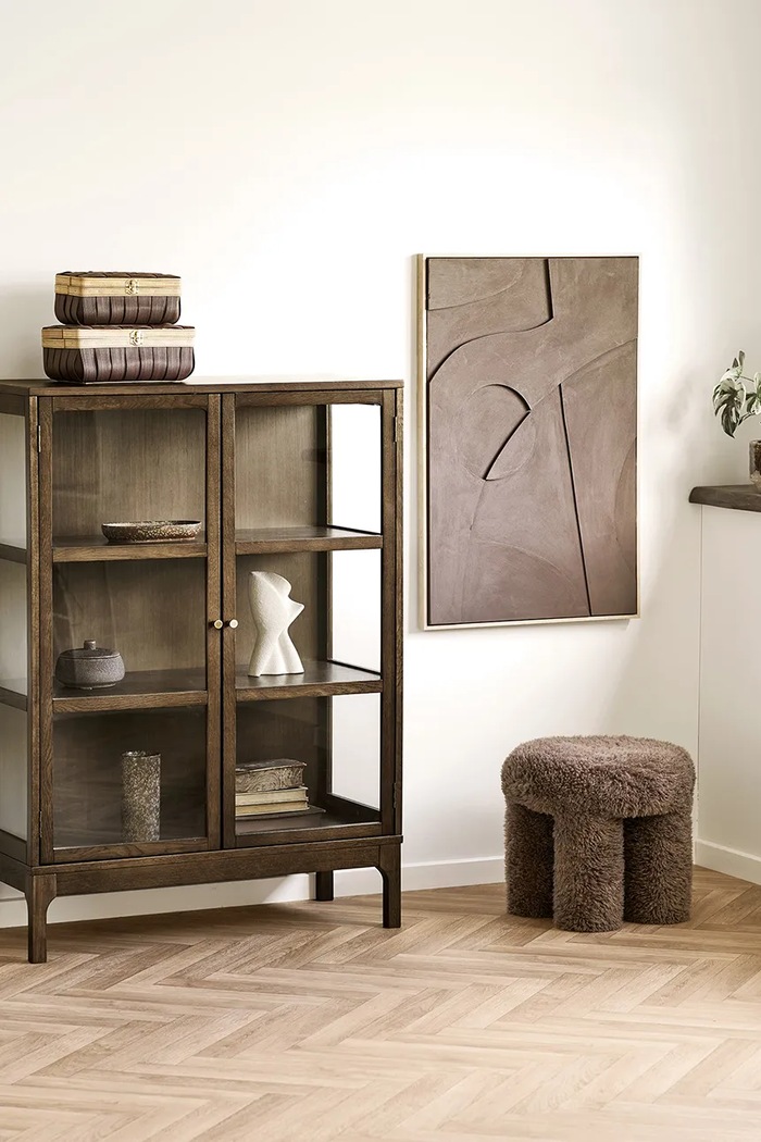 Salon i sypialnia House Nordic Pufa z materiału tekstylnego Gisborne 1501146 brązowy