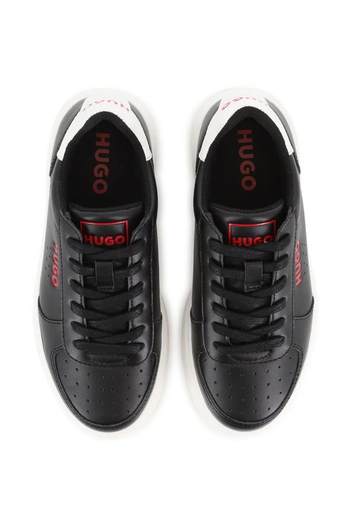 Sneakersy dziecięce skórzane HUGO G01291.36.38 czarny