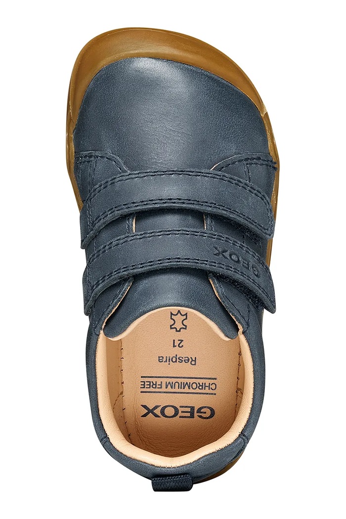 Geox Polobotky dětské kožené STEPPIEUP Barefoot B465WA.000CL.20.27.9BY2 námořnická modř
