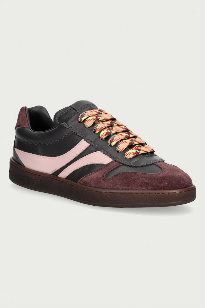 Iceberg California sneakersy damskie skórzane brązowy ID240004