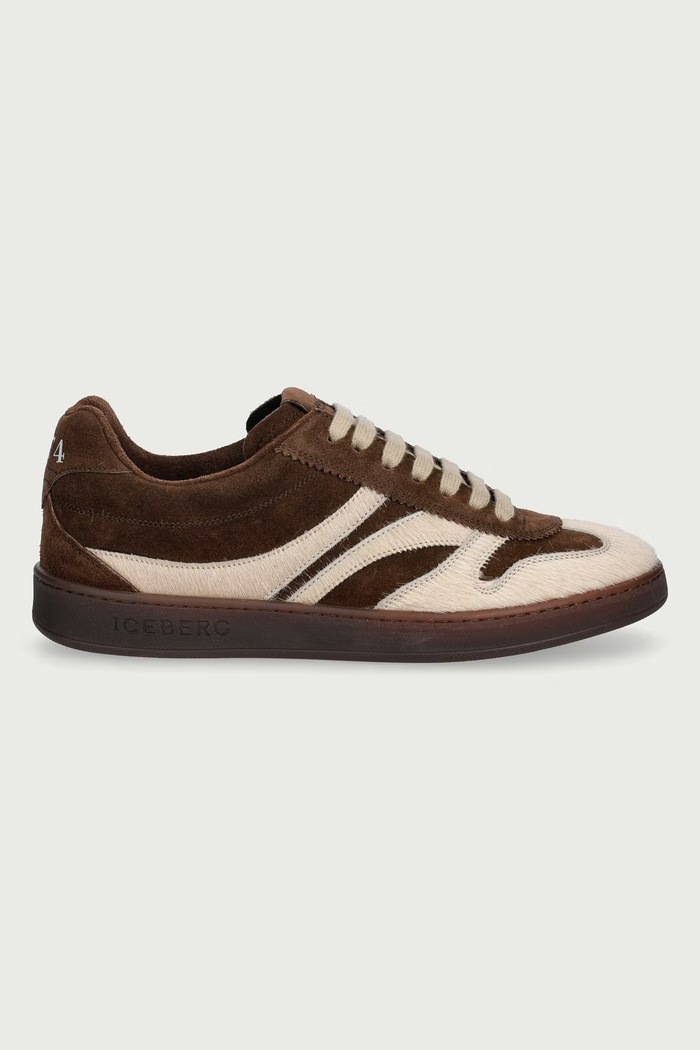 Iceberg California sneakersy damskie skórzane ID240001 brązowy AW26