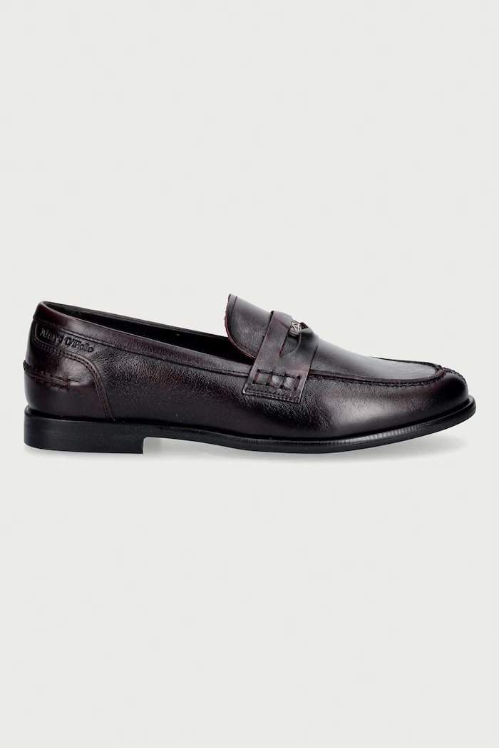 Marc O'Polo Mokasyny damskie skórzane Fiona 7 5000015155.6939 bordowy AW26