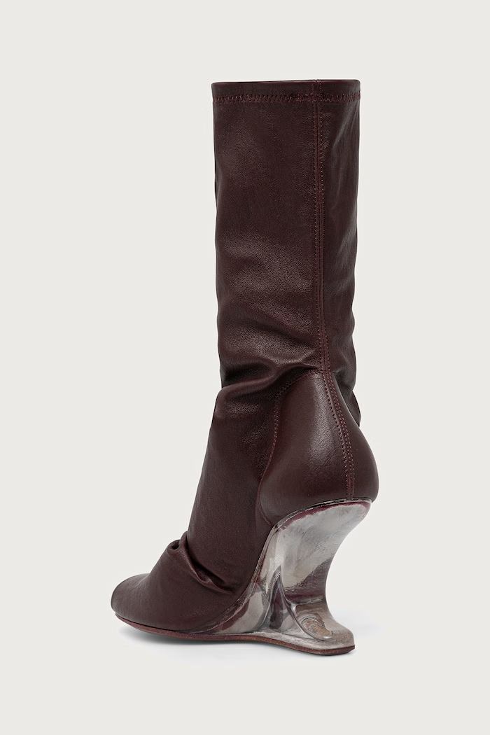 Încălțăminte Rick Owens Lilies Cantilever 8 botine cu vârf deschis pentru femei LI02F2802.LS0 burgundia