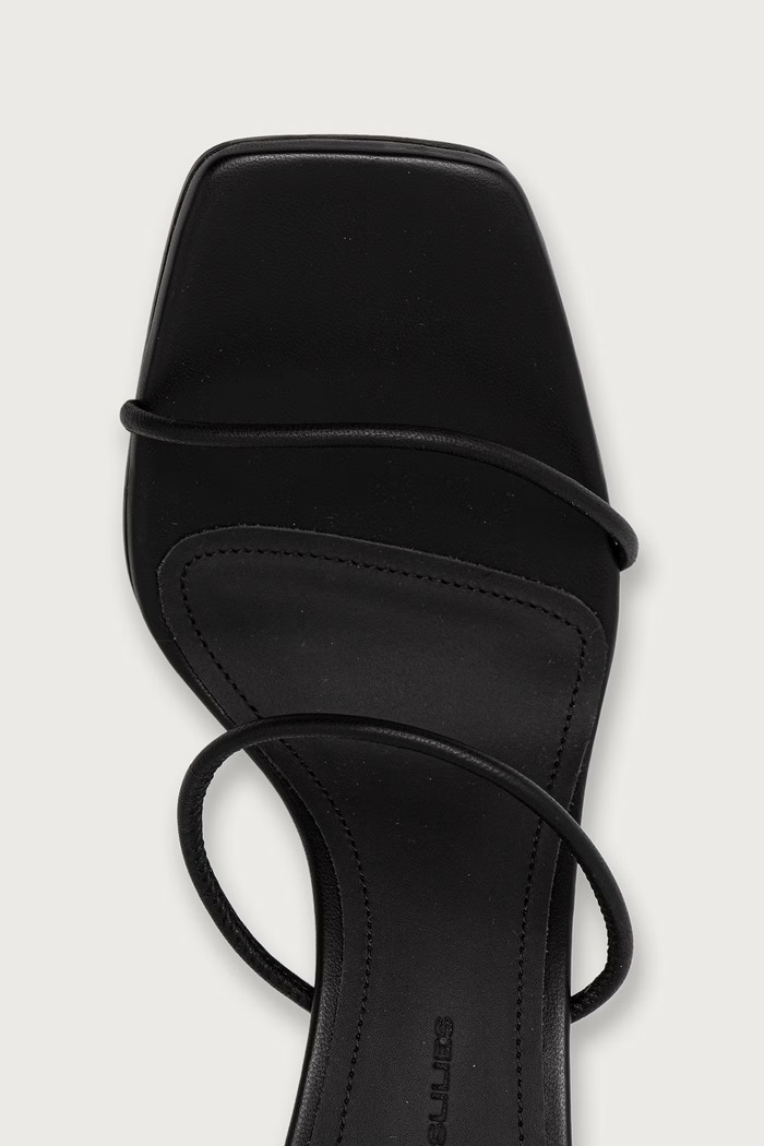 Cantilever 8 sandały na koturnie damskie skórzane Rick Owens Lilies LI02F2804.LLP0 czarny