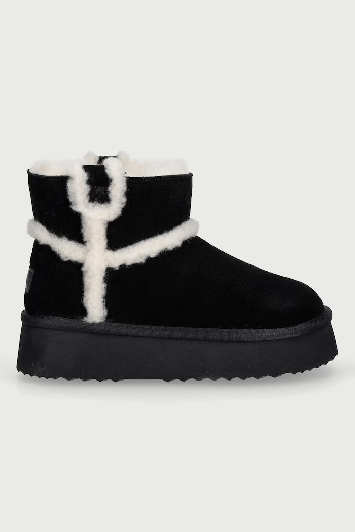 Everau BARREN snehule dámske semišové BARREN čierna AW26