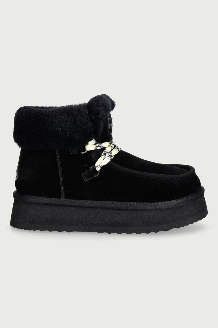 Everau LAPWING snehule dámske semišové LAPWING čierna AW26