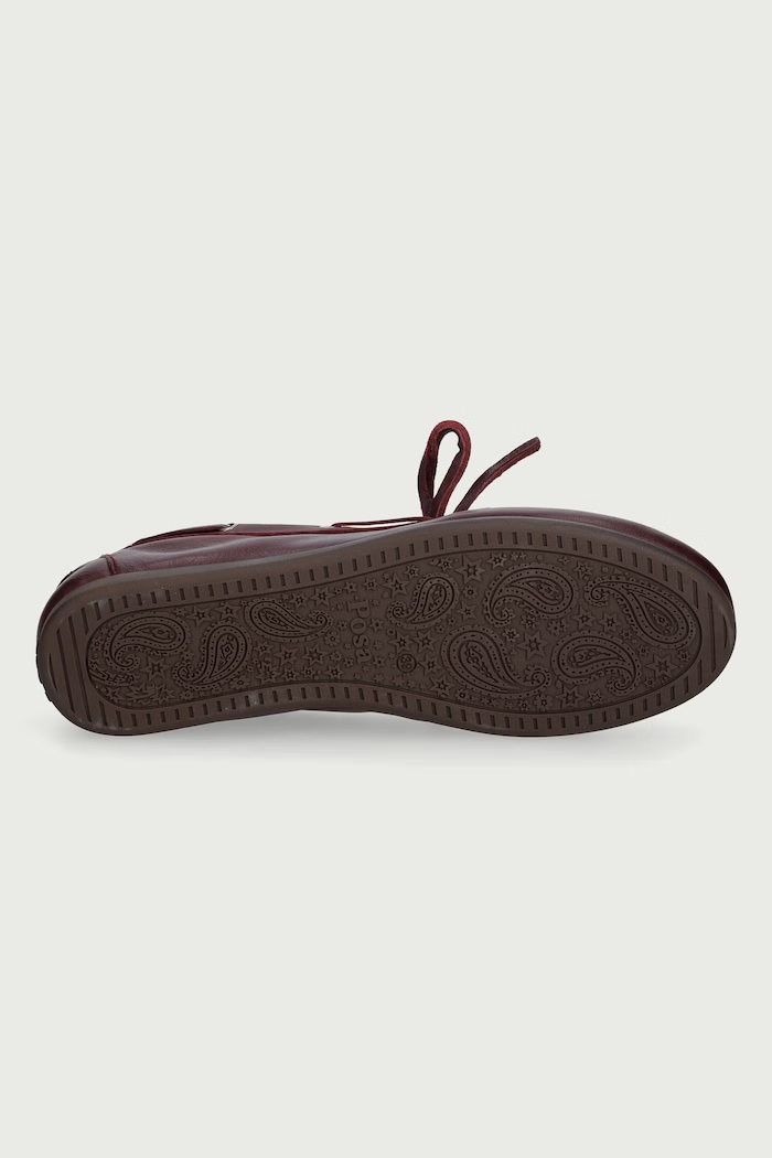 Mokasyny damskie skórzane Boat Loafer Posa bordowy PW267.501