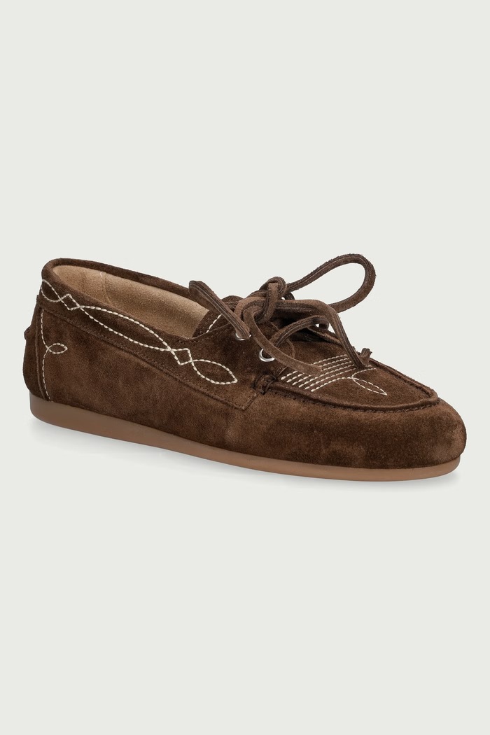Posa Loaferji ženski semišasti Boat Loafer Prairie rjava PW269.201