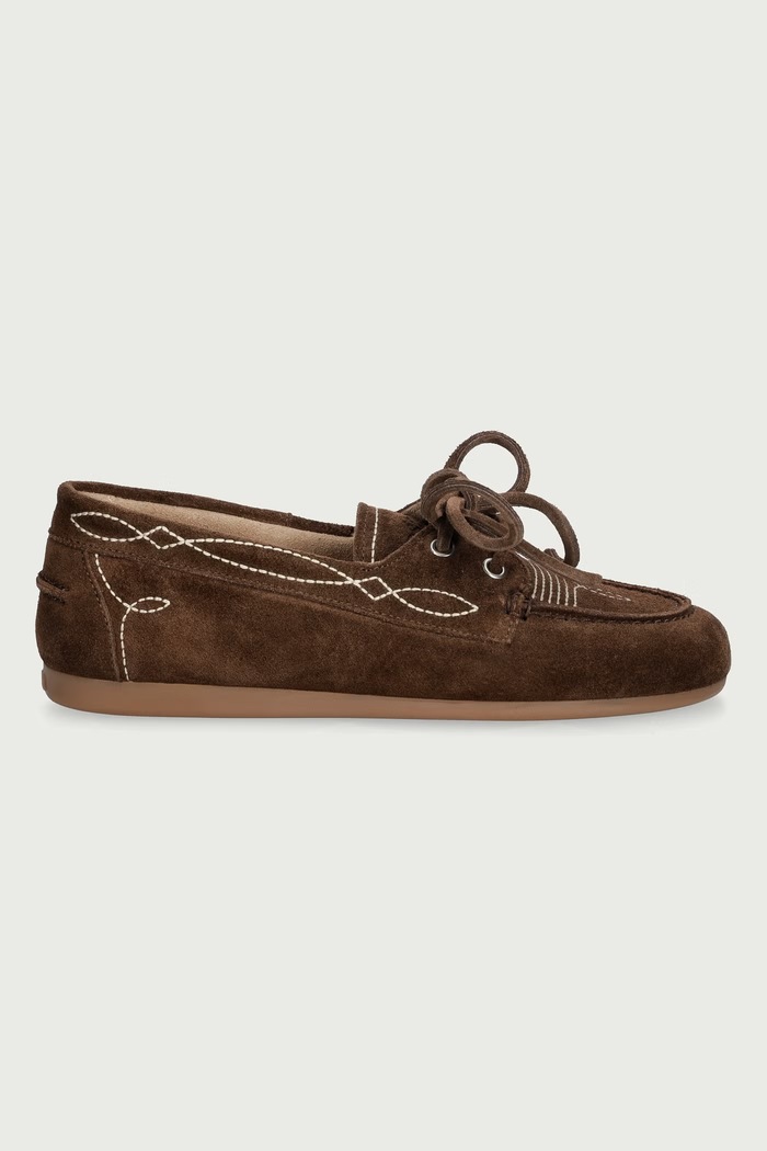 Posa Loaferji ženski semišasti Boat Loafer Prairie PW269.201 rjava AW26