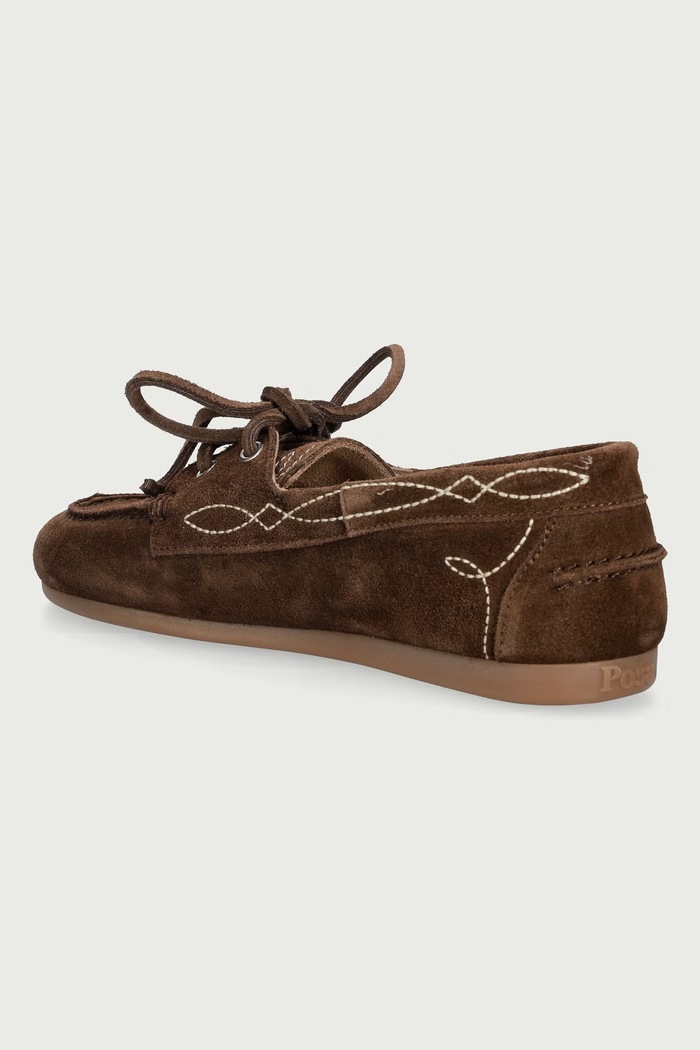 Obutev Posa Loaferji ženski semišasti Boat Loafer Prairie PW269.201 rjava