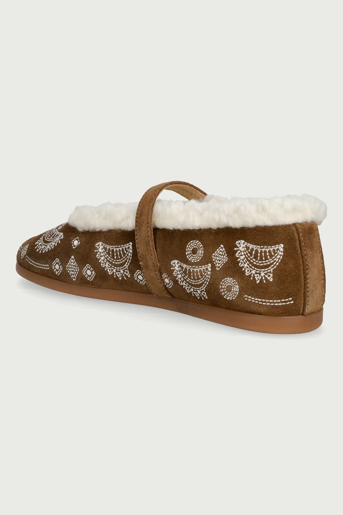 Παπούτσια Posa Μπαλαρίνες σουέτ St. Moritz Ballet Flats Bohemian PW284.215 καφέ