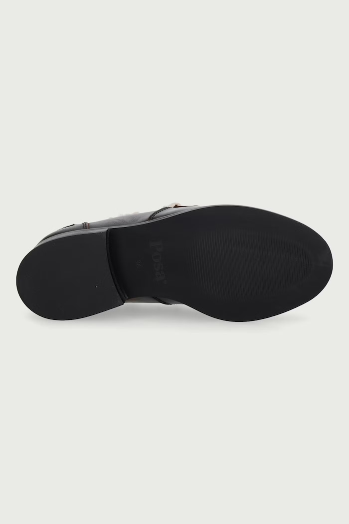 Loaferji ženski usnjeni Penny Fur Loafer Posa rjava PW293.205