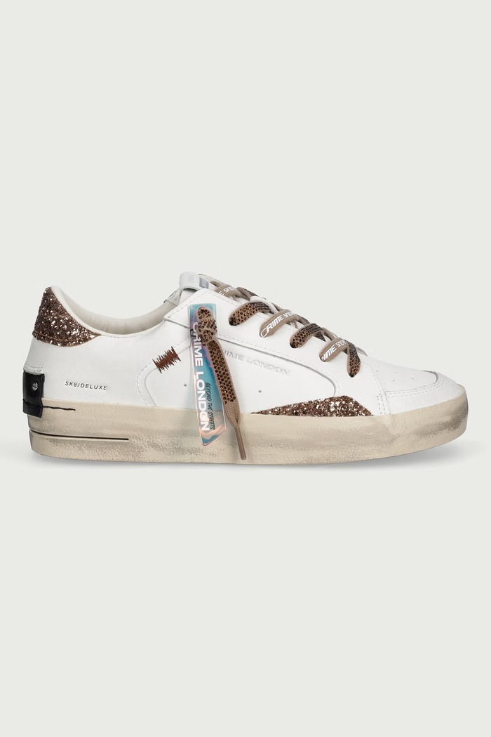 Crime London Sneakersy damskie skórzane 23104AA9.10 biały AW26