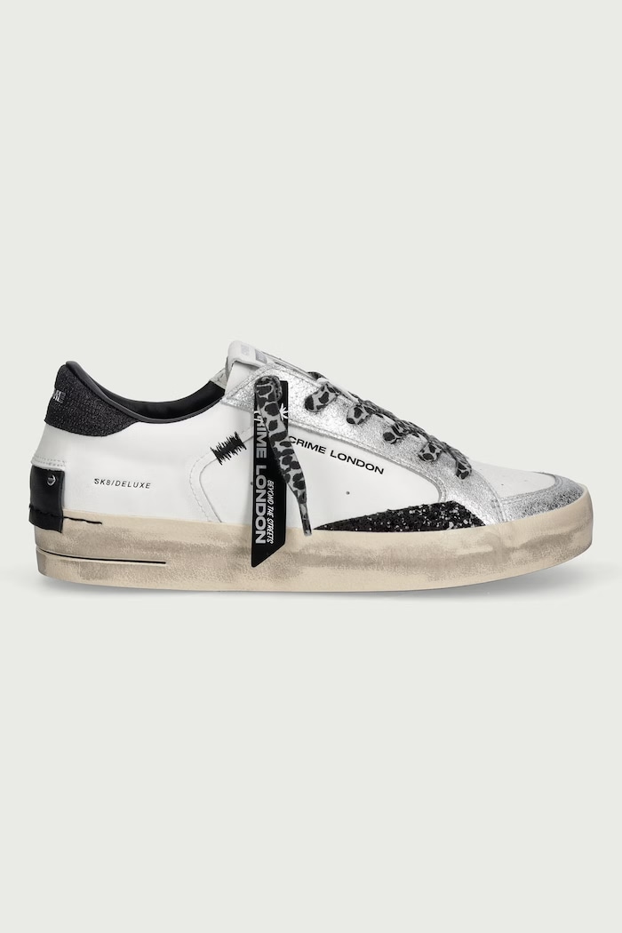 Crime London Sneakersy damskie skórzane 23110AA9.10 biały AW26