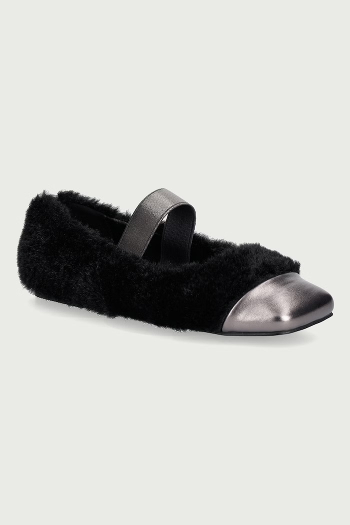 Koi Footwear Baleriny MISTRAL FUR BALLET FLATS czarny MISTRAL.BLACK