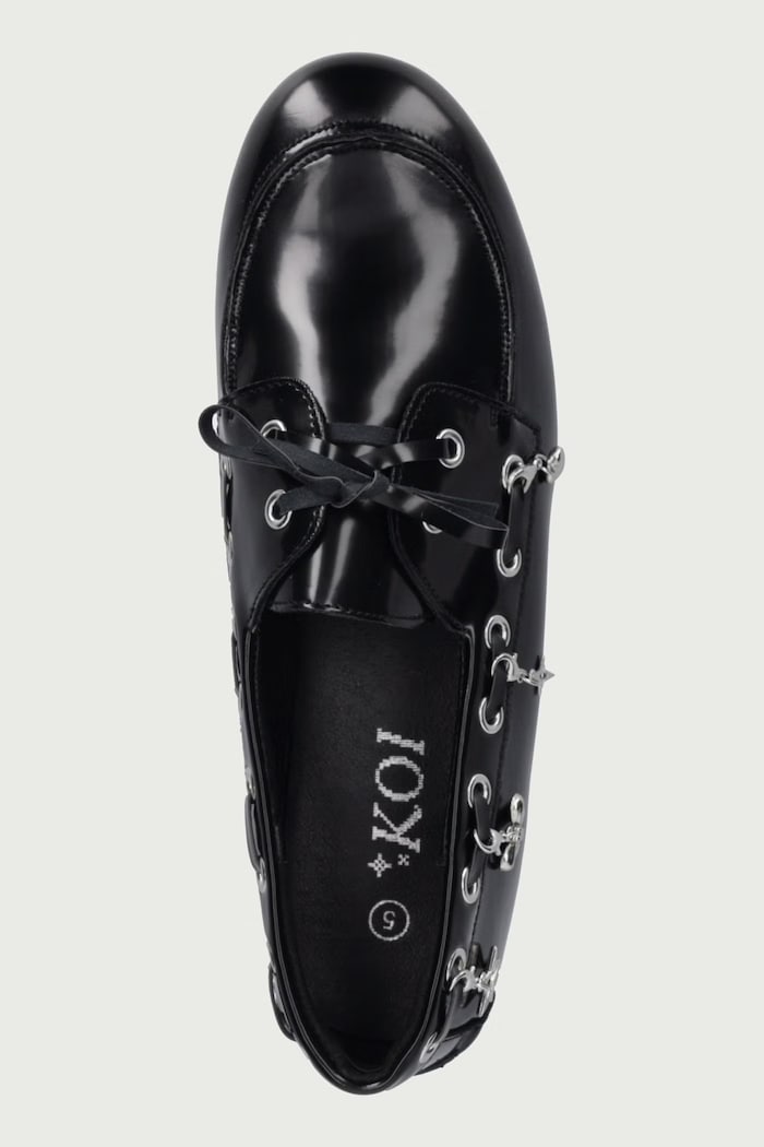 Mokasyny damskie RELIC FLAT MOCCASINS Koi Footwear RELIC.BLACK czarny