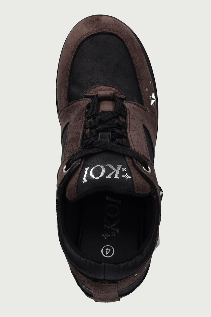 Icon Lace Up Wedge sneakersy damskie Koi Footwear ICON.LACEUP.WEDGE brązowy
