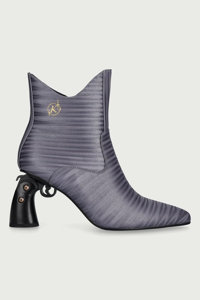 Koi Footwear Botki damskie GG01-VENDETTA GUN HEEL BOOTS GG02 szary AW26