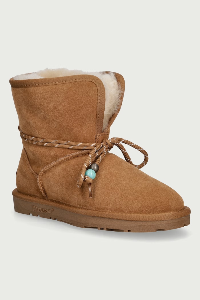 Everau CARLOS snehule dámske semišové hnedá CARLOS
