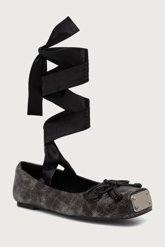 Koi Footwear Baleriny BLITHE METAL TOE BALLET FLATS szary BLITHE.Grey
