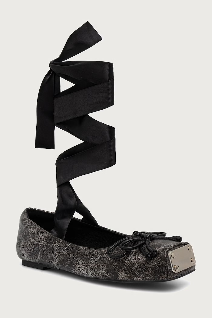 Koi Footwear Baleriny BLITHE METAL TOE BALLET FLATS szary BLITHE.Grey