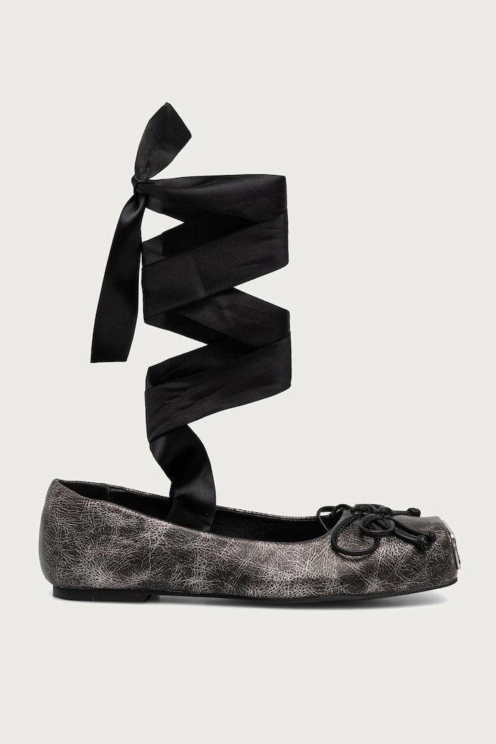 Koi Footwear Baleriny BLITHE METAL TOE BALLET FLATS BLITHE.Grey szary AW26