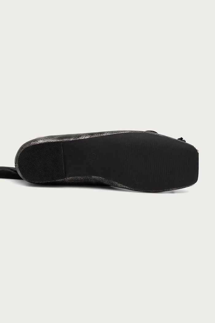Baleriny BLITHE METAL TOE BALLET FLATS Koi Footwear szary BLITHE.Grey