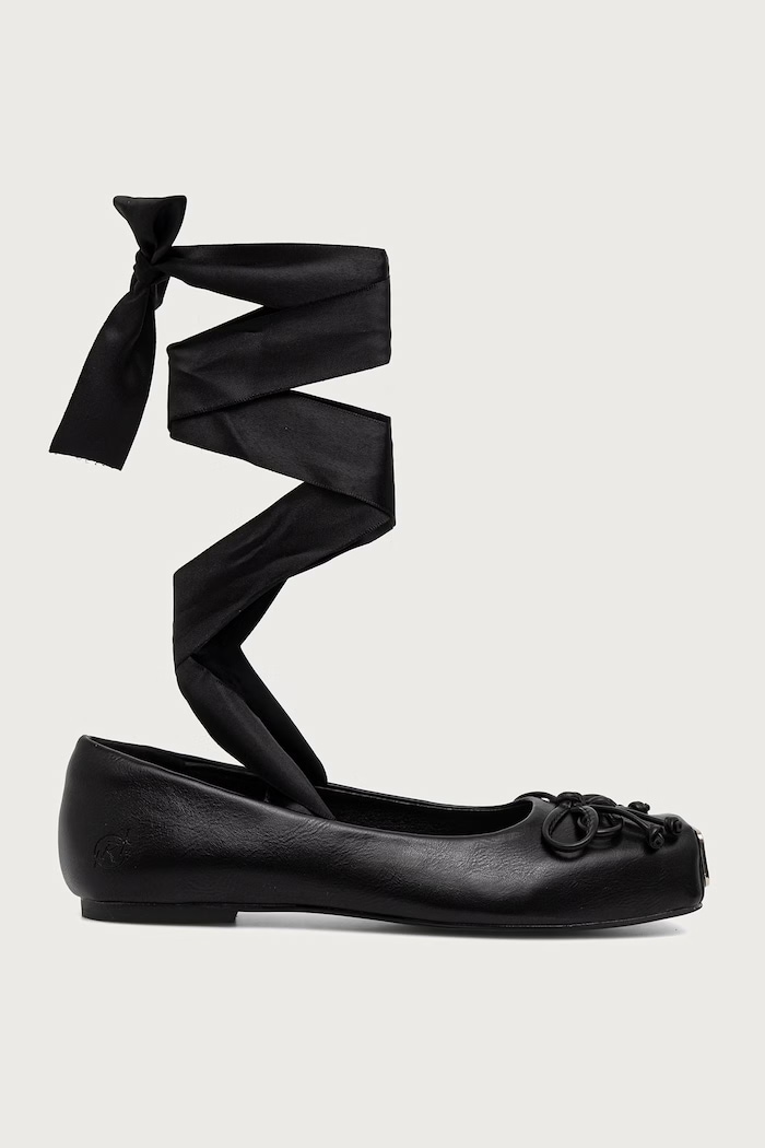 Koi Footwear Baleriny BLITHE METAL TOE BALLET FLATS BLITHE.Black czarny AW26