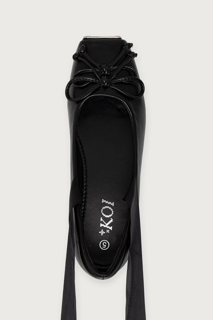 Baleriny BLITHE METAL TOE BALLET FLATS Koi Footwear BLITHE.Black czarny