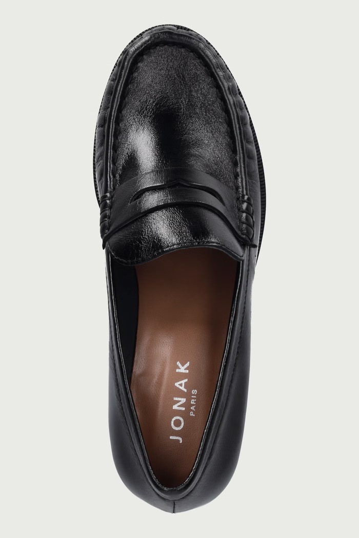 Mokasyny damskie skórzane DELICIEUX CUIR VIEILLI Jonak 4100226.H26 czarny