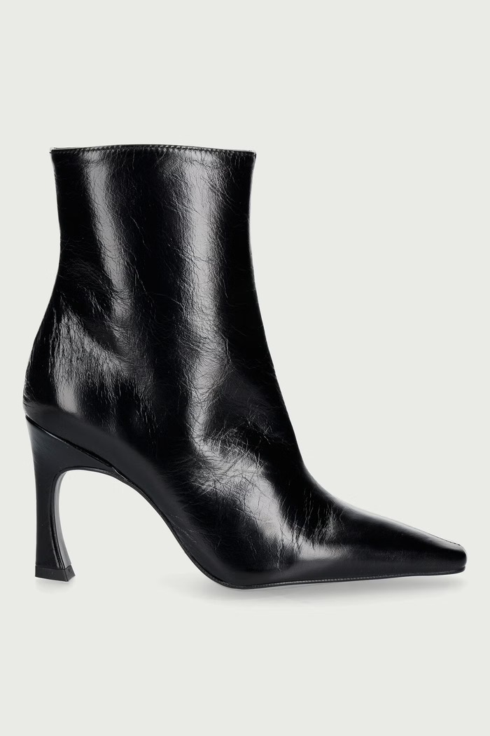 Jonak Botki damskie skórzane BRONZO CUIR VIEILLI 4100061.H26 czarny AW26