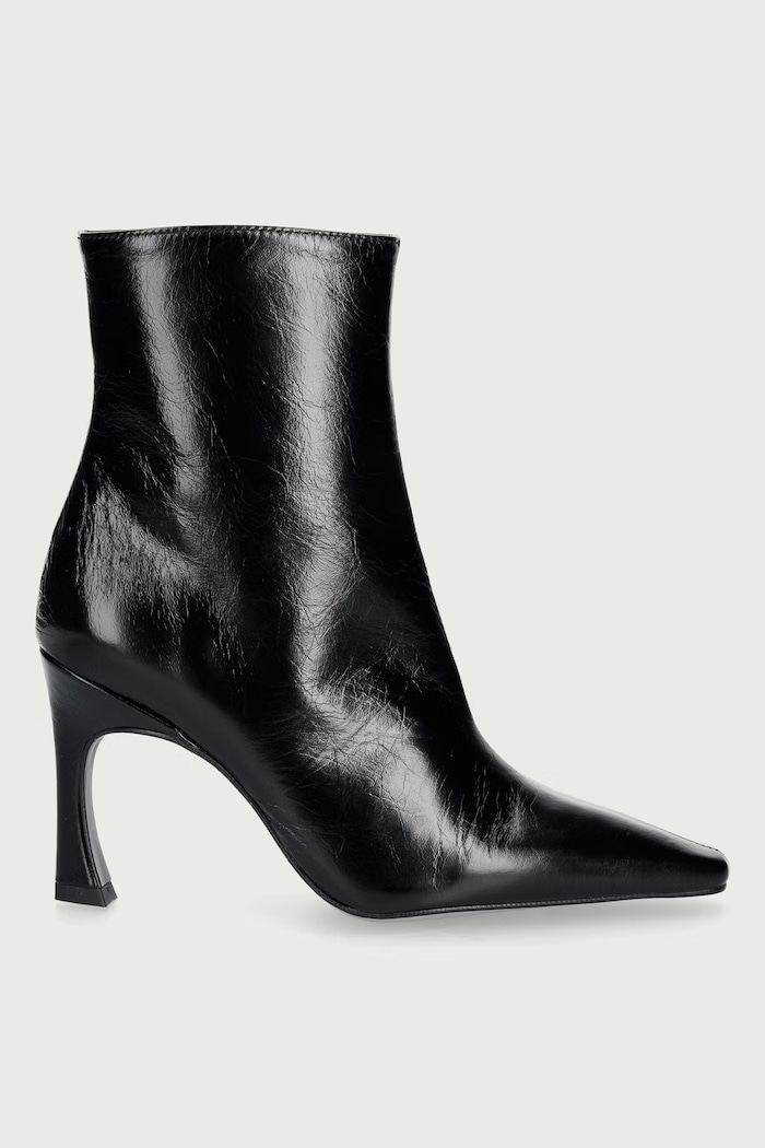 Jonak Botki damskie skórzane BRONZO CUIR VIEILLI 4100061.H26 czarny AW26