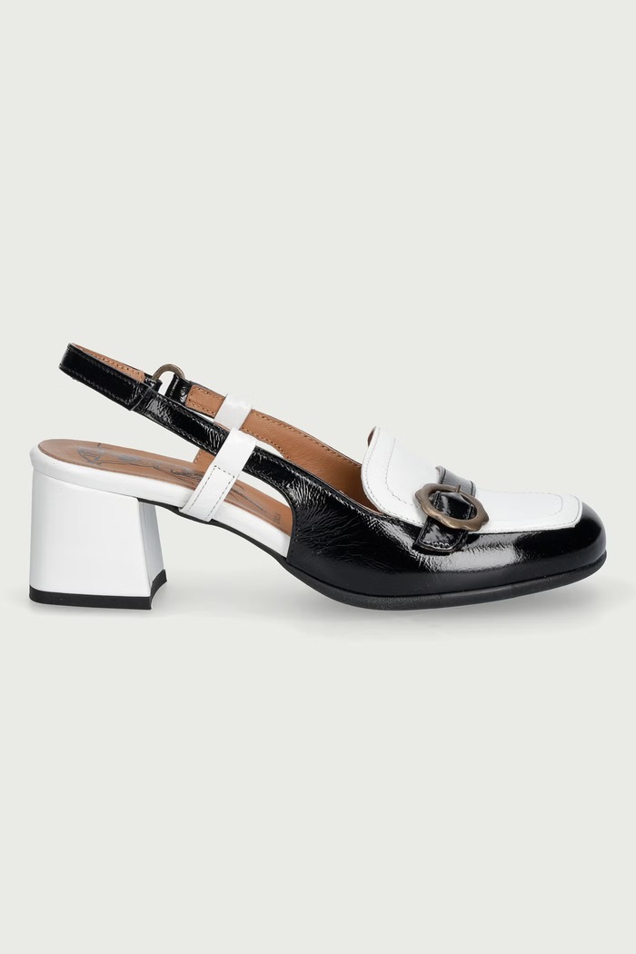 Fly London Czółenka z odkrytą piętą skórzane PEMY456FLY P145456000 biały AW26