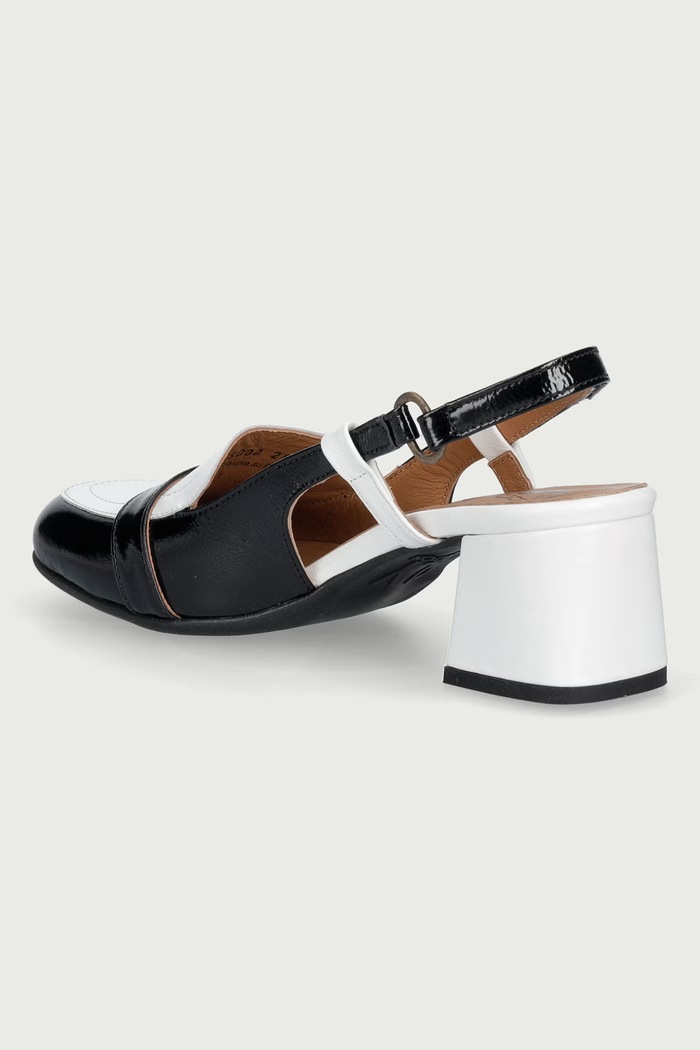Obuwie Fly London Czółenka z odkrytą piętą skórzane PEMY456FLY P145456000 biały