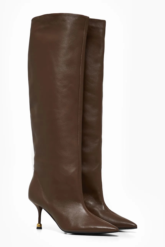 Vanda Novak Kozaki damskie skórzane Kaja.Dark.Chocolate brązowy AW26