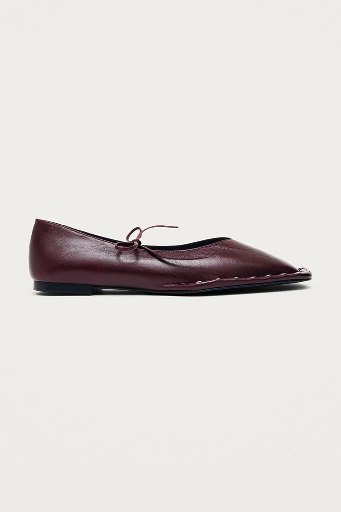 Alohas Baleríny kožené Sway burgundské S101480.01