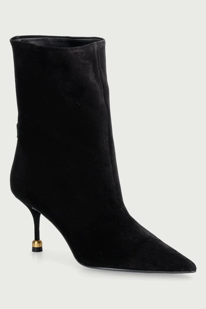 Vanda Novak Botki damskie zamszowe Elena Ebony Black czarny Elena.Ebony.Black