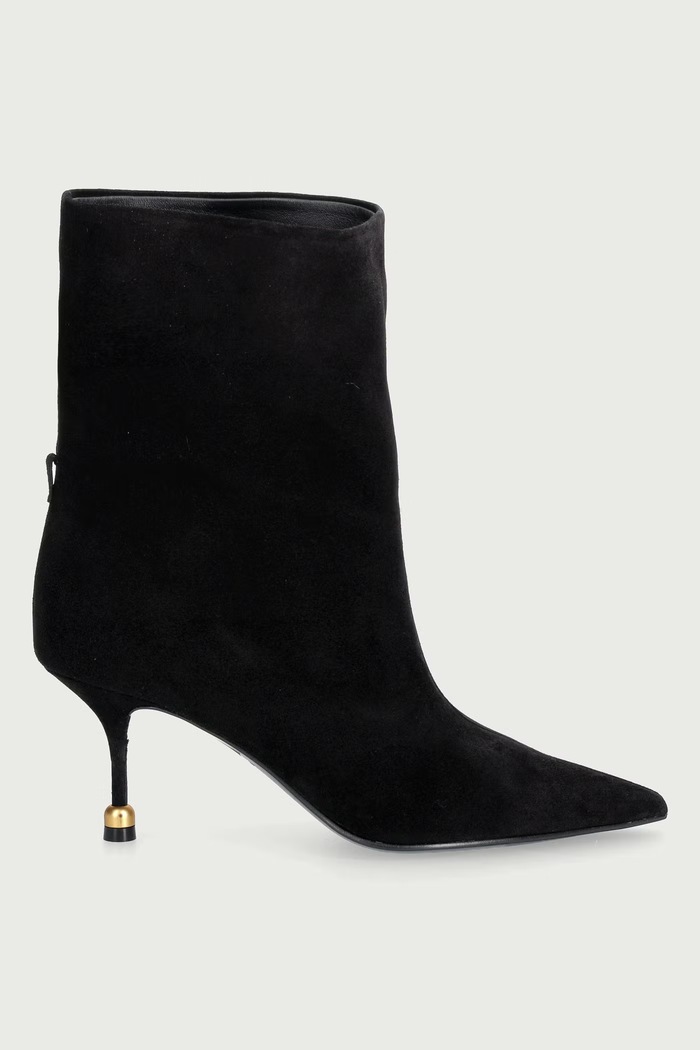 Vanda Novak Botki damskie zamszowe Elena Ebony Black Elena.Ebony.Black czarny AW26