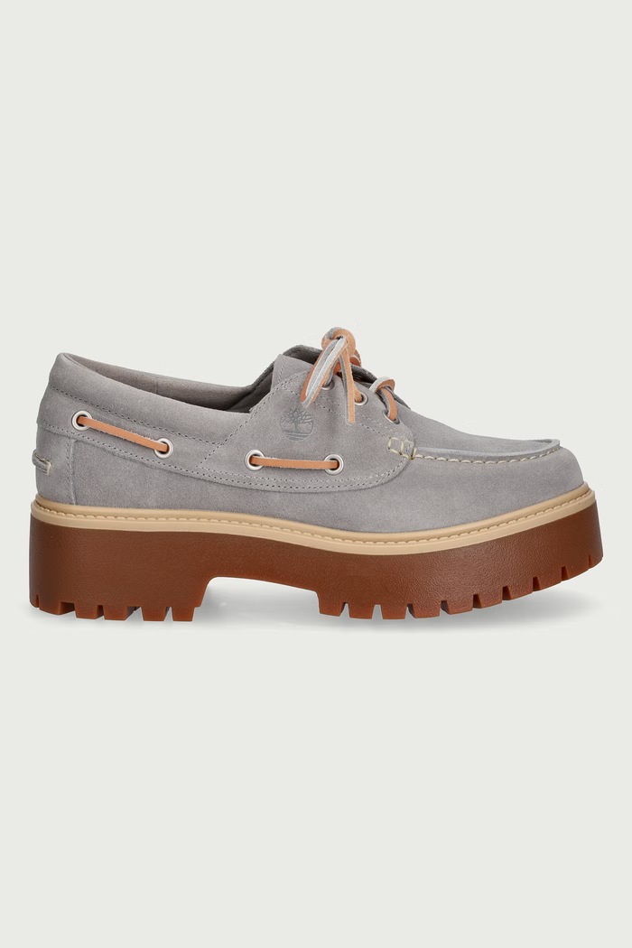 Timberland Stone Street Boat μοκασίνια με πλατφόρμα Γυναικεία σουέτ TB0A2GVFEJR1 γκρί AW26
