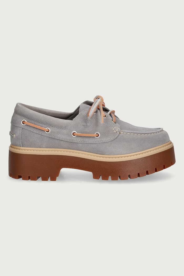 Timberland Stone Street Boat μοκασίνια με πλατφόρμα Γυναικεία σουέτ TB0A2GVFEJR1 γκρί AW26