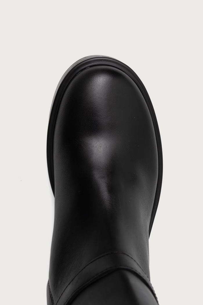 Kozaki damskie skórzane TH STUD LEATHER KNEE Tommy Hilfiger FW0FW09608 czarny