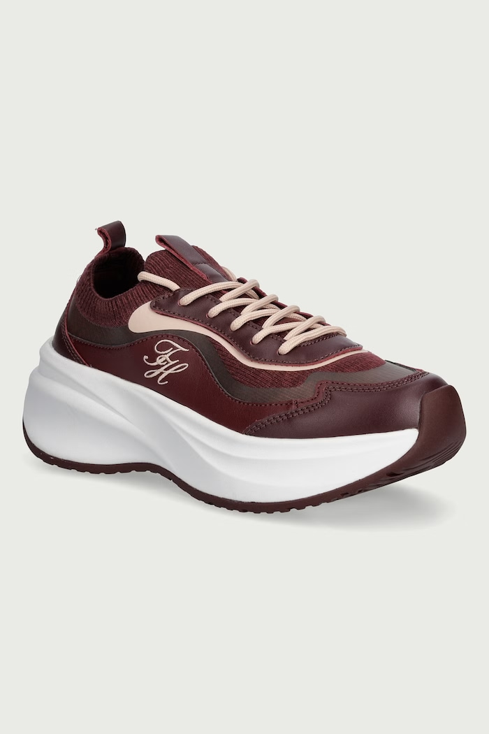 Tommy Hilfiger TH WAVE RUNNER sneakersy damskie bordowy FW0FW09484
