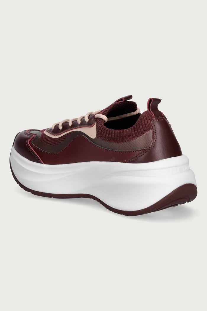 Obuwie Tommy Hilfiger TH WAVE RUNNER sneakersy damskie FW0FW09484 bordowy