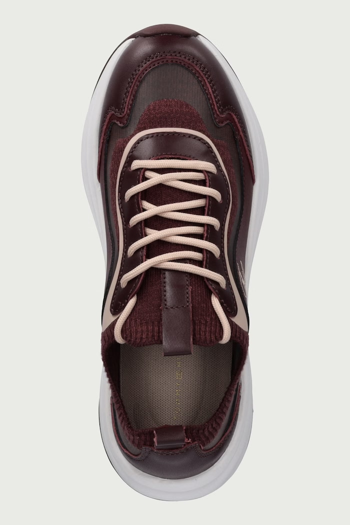 TH WAVE RUNNER sneakersy damskie Tommy Hilfiger FW0FW09484 bordowy