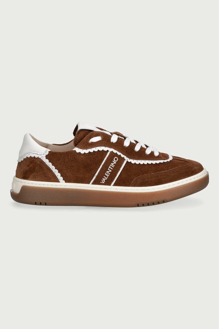 Valentino GLOSSY MORO/OFF WHITE sneakersy damskie zamszowe 91G1901CAM.839 brązowy AW26