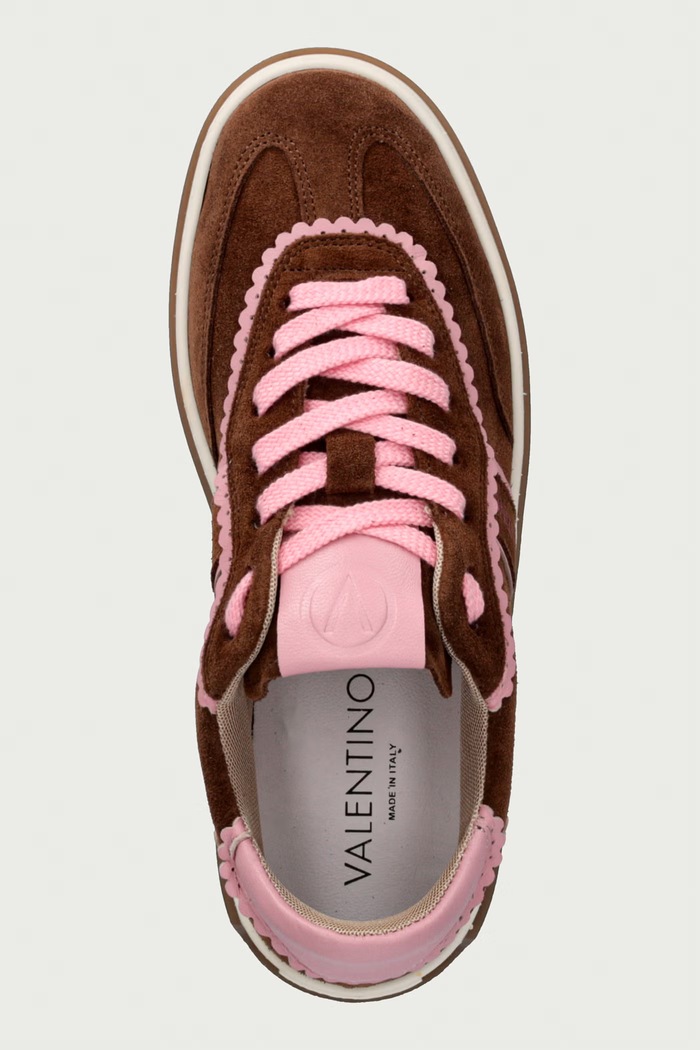 GLOSSY MORO/PINK sneakersy damskie zamszowe Valentino 91G1901CAM.093 brązowy