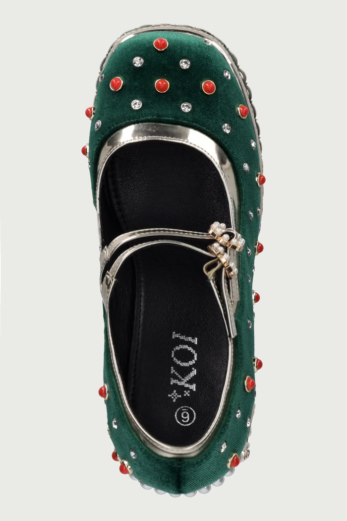 Czółenka Boleyns Revenge Bejewelled Koi Footwear DPK80.Boleyns.Green zielony